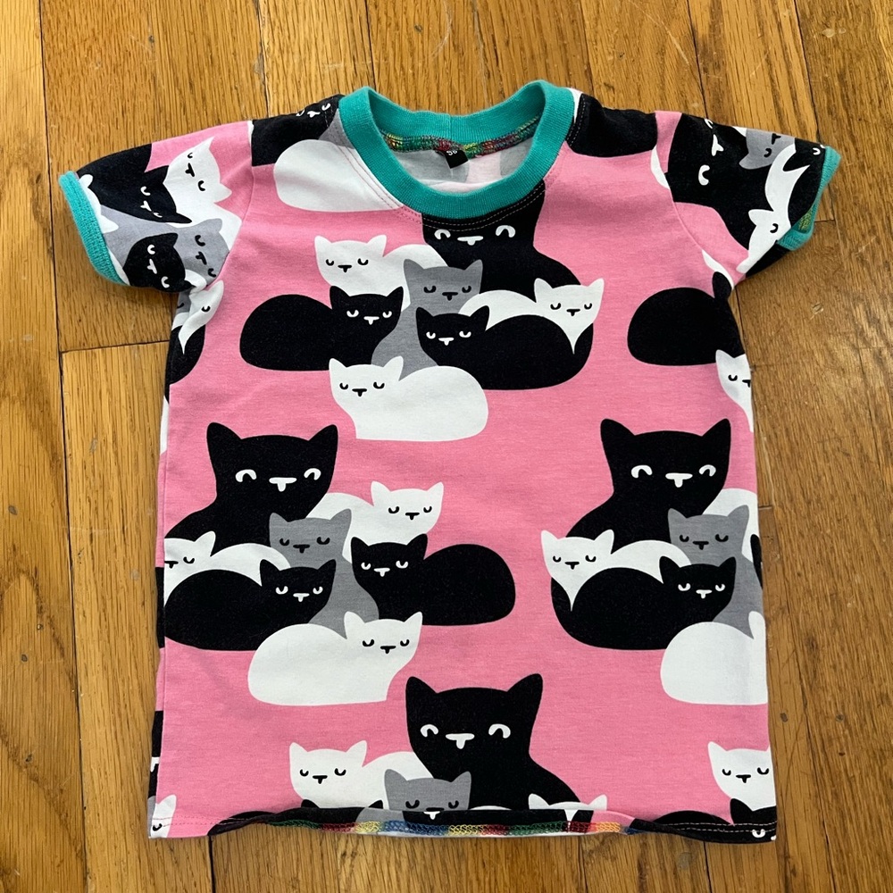 Hej Fox Custom Pink Cat Print Shirt 3T